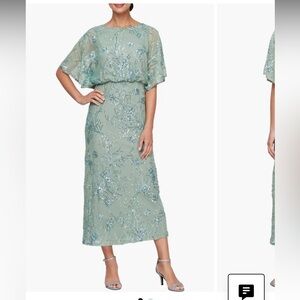 NWT SLNY Sage Sequin Blouson Dress 14